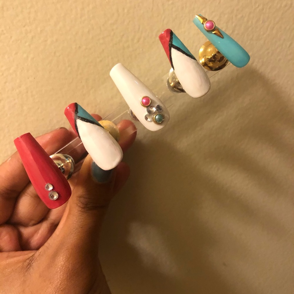 Exotic coffin shaped nails